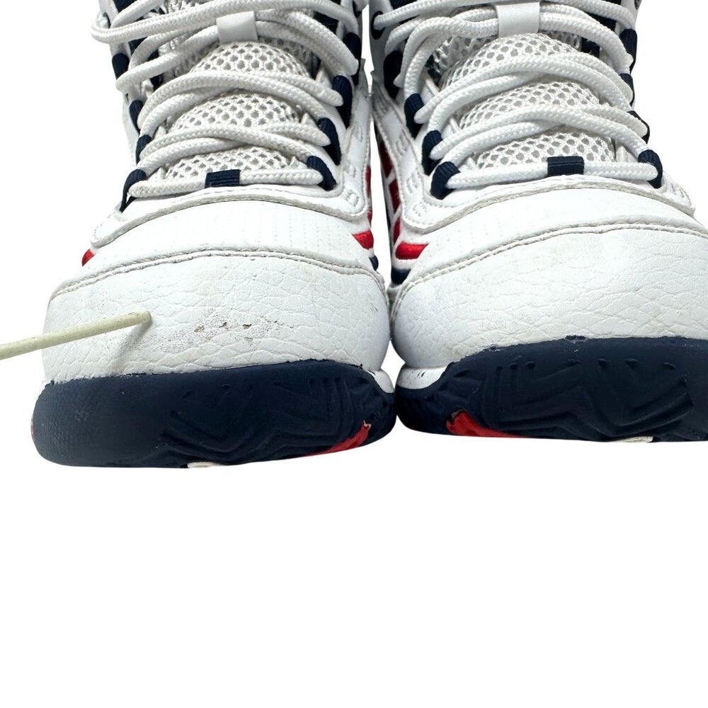 Fila Spitfire Boys 4 Mid-Cut White Red Blue Youth Basketball Sneakers - Picture 6 of 16